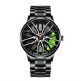 thumbnail image 1 of Men's Waterproof Stainless Steel Quartz Sports Watch with Car Wheel Rim Design, Racing Style Analog Wristwatch, Perfect Gift for Car Enthusiasts, 1 of 1