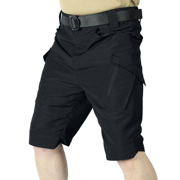 Men's Waterproof Tactical Short Pants Outdoor Lightweight Solid Color Workwear Shorts
