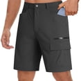 thumbnail image 1 of Men's Waterproof Utility Cargo Shorts 7 Inch Outdoor Quick-Dry Hiking Shorts Multiple Zipper Pockets Golf Fishing Shorts,M,Dark Gray, 1 of 6