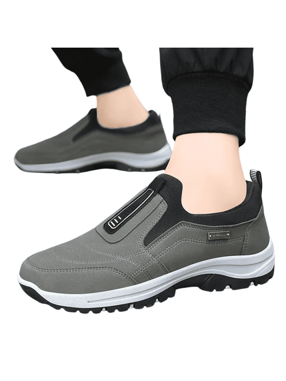 Men's Waterproof Walking Shoes Outdoor Hiking Boots Lightweight Breathable Non-Slip Arch Support Comfortable Casual Sneakers for Travel Work,Gray 45
