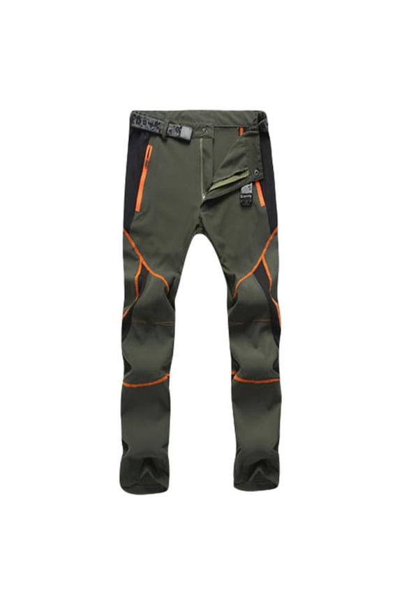 Men's Waterproof Windproof Hiking Pants, Quick Dry Stretch Softshell Outdoor Pants with Belt, Lightweight Breathable Trousers for Trekking Climbing, Multi Colors