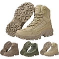 thumbnail image 1 of Men's Waterproof Work Boots with Side Zipper – Non Slip Orthopedic Hiking Shoes, Lightweight Tactical Combat Boot for Outdoor, Camping, Motorcycle & Work, 1 of 15