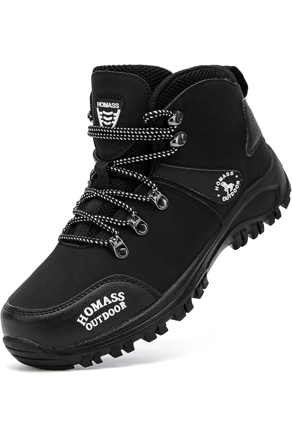 Men's Waterproof Work & Hiking Boots - Thermal Leather Ankle Boots | Ideal for Snow, Climbing, Trekking & Backpacking