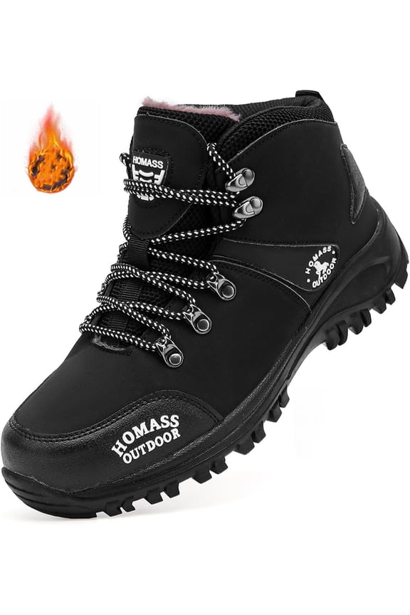 Men's Waterproof Work & Hiking Boots - Thermal Leather Ankle Boots | Ideal for Snow, Climbing, Trekking & Backpacking