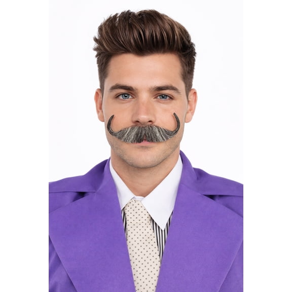 Men's Watson White Synthetic Hair Mustache | Facial Hair Multiple Color Options | HPO