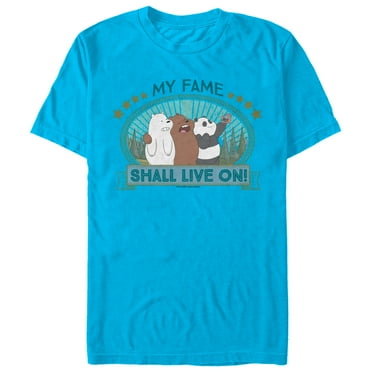 Men's We Bare Bears My Fame Shall Live On  Graphic Tee Turquoise 3X Large