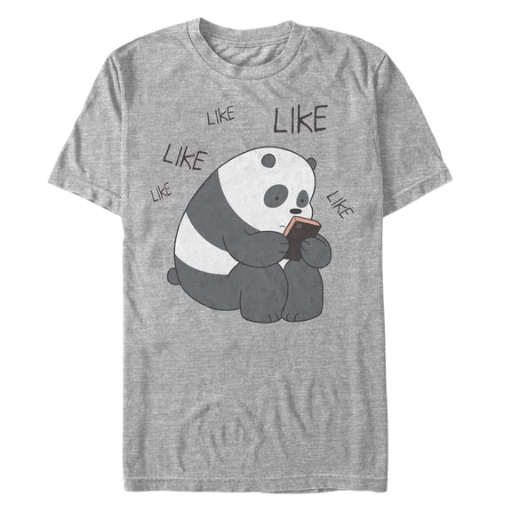 Men's We Bare Bears Panda Internet Likes Graphic Tee Athletic Heather Small