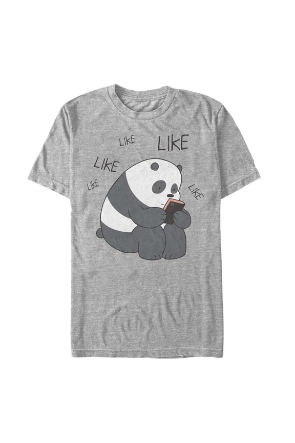Men's We Bare Bears Panda Internet Likes Graphic Tee Athletic Heather Small