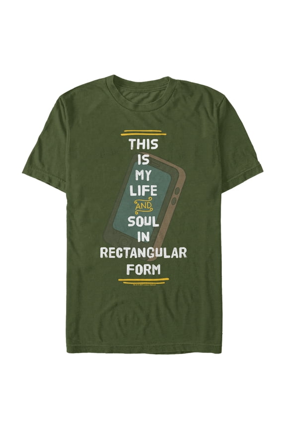 Men's We Bare Bears Panda Soul in Rectangular Form  Graphic Tee Military Green 2X Large