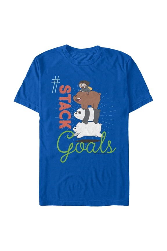 Men's We Bare Bears Stack Goals Graphic Tee Royal Blue Small