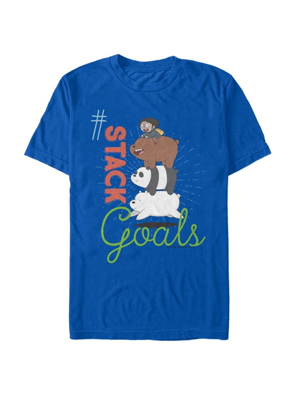 Men's We Bare Bears Stack Goals Graphic Tee Royal Blue X Large