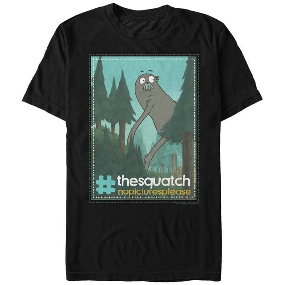 Men's We Bare Bears The Squatch No Pictures Graphic Tee Black Large