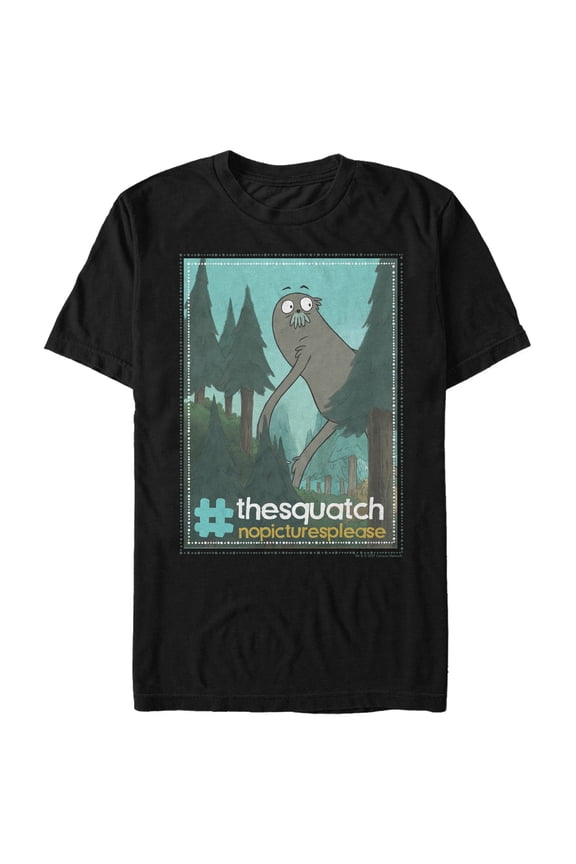 Men's We Bare Bears The Squatch No Pictures Graphic Tee Black Large