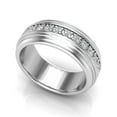 thumbnail image 1 of Men’s Wedding Band 0.87 ctw Accented Diamond Ring 18K White Gold (G,VS), 1 of 4