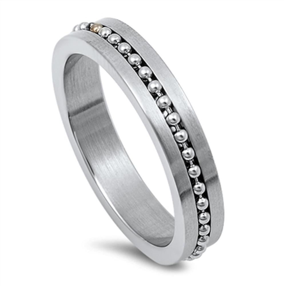 Men's Steel Black Chain Ring | Gogo Lush