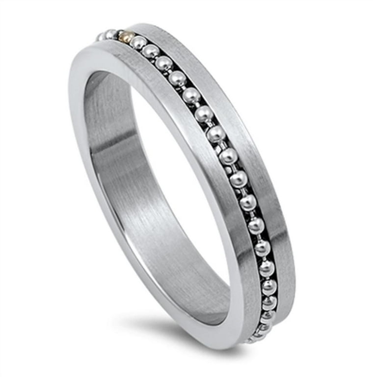 Surgical steel wedding discount band