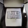 thumbnail image 1 of Men's Wedding Ring 14k White Gold Plated Silver 3.00Ct Round Cut VVS1/D Diamond, 1 of 3