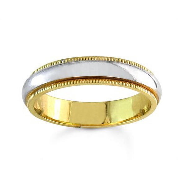 Men's Wedding band 14k two tone Gold 6mm width