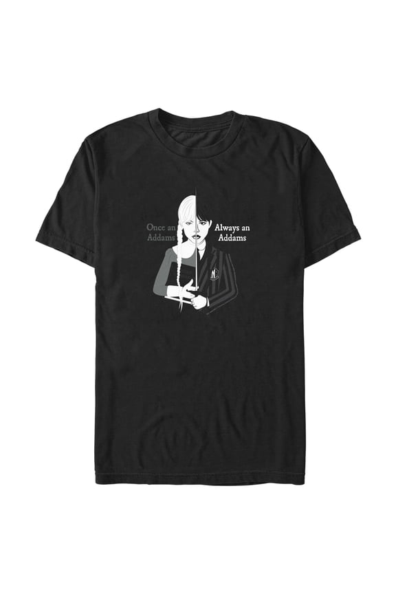 Men's Wednesday Always an Addams Graphic Tee Black Small