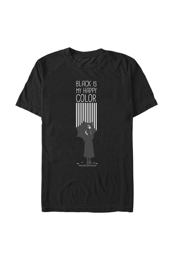Men's Wednesday Black Is My Happy Color Silhouette Graphic Tee Black Large