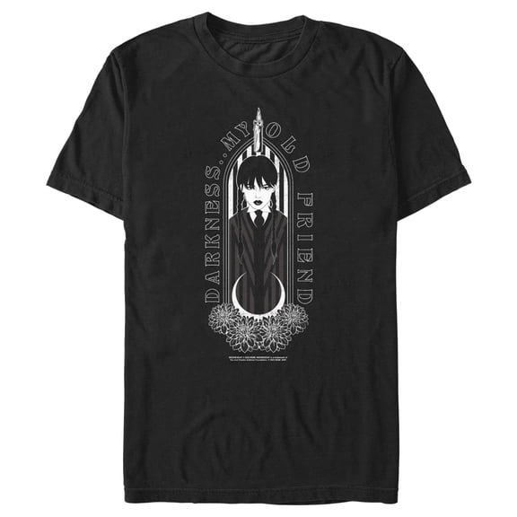 Men's Wednesday Darkness My Old Friend Graphic Tee Black Large