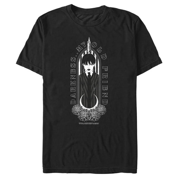 Men's Wednesday Darkness My Old Friend Graphic Tee Black Small