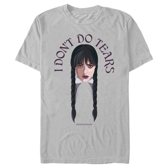 Men's Wednesday I Don't Do Tears Graphic Tee Silver Large