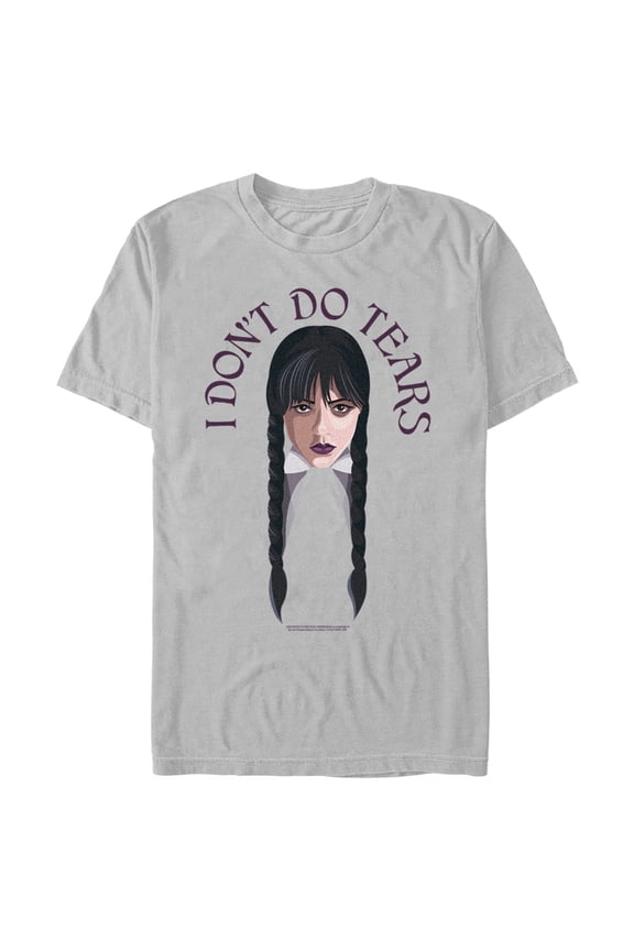 Men's Wednesday I Don't Do Tears Graphic Tee Silver Small