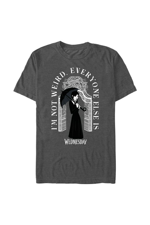 Men's Wednesday I'm Not Weird, Everyone Else Is Graphic Tee Charcoal Heather Large