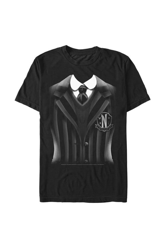 Men's Wednesday Nevermore Academy Uniform Graphic Tee Black Large