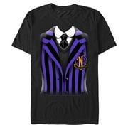 Men's Wednesday Nevermore Academy Uniform Purple  Graphic Tee Black Large