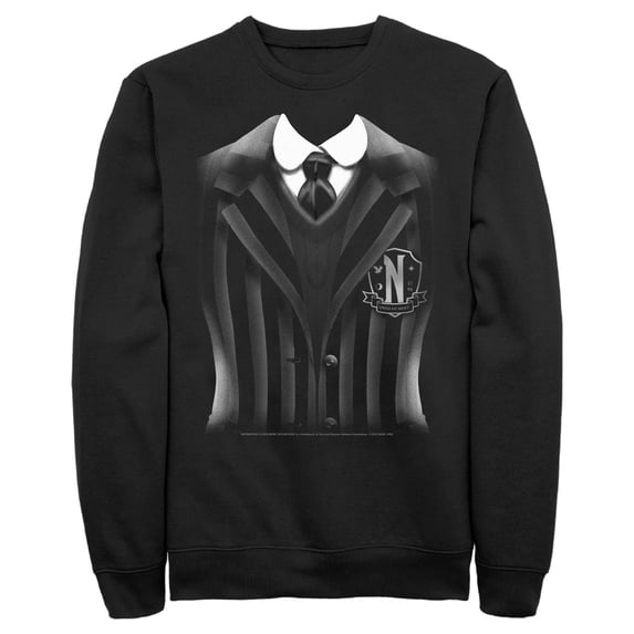 Men's Wednesday Nevermore Academy Uniform Sweatshirt Black 3X Large