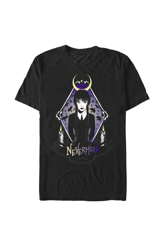 Men's Wednesday Nevermore Portrait Graphic Tee Black Small