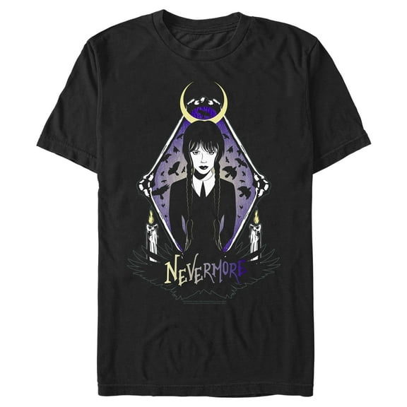 Men's Wednesday Nevermore Portrait Graphic Tee Black X Large