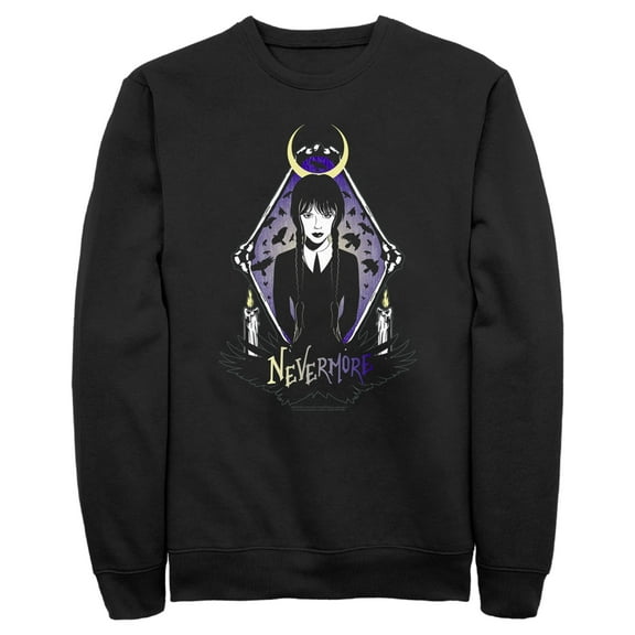 Men's Wednesday Nevermore Portrait  Sweatshirt Black Medium