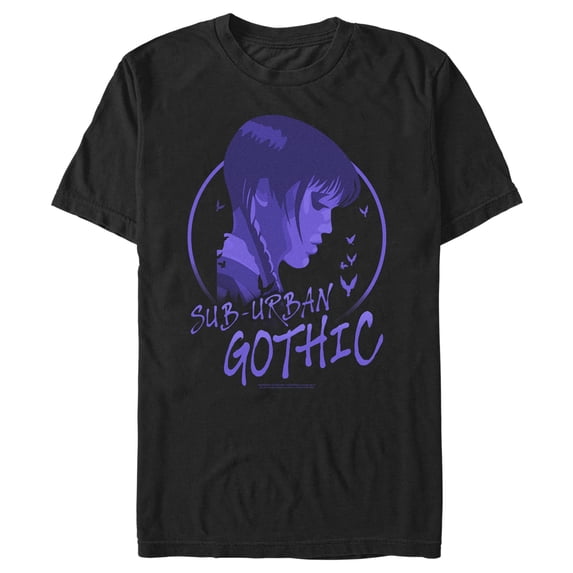 Men's Wednesday Sub-Urban Gothic Graphic Tee Black Large
