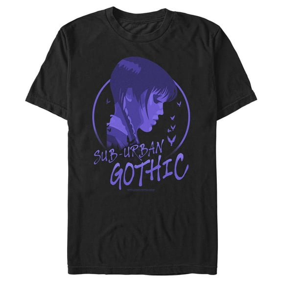 Men's Wednesday Sub-Urban Gothic Graphic Tee Black Large