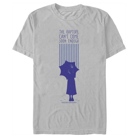 Men's Wednesday The Rapture Can't Come Soon Enough Graphic Tee Silver X Large