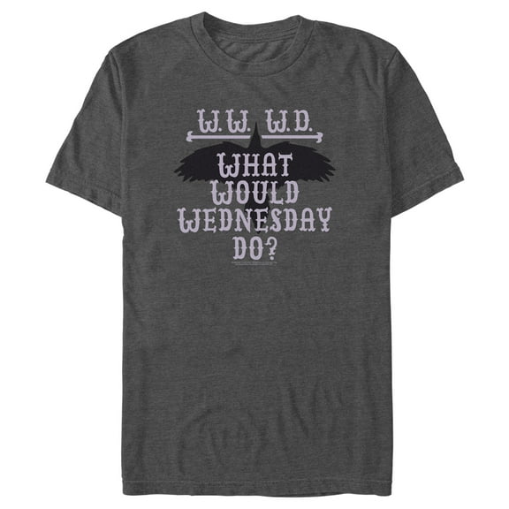 Men's Wednesday WWWD What Would Wednesday Do  Graphic Tee Charcoal Heather 3X Large