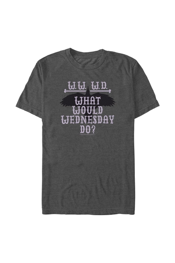 Men's Wednesday WWWD What Would Wednesday Do Graphic Tee Charcoal Heather Large