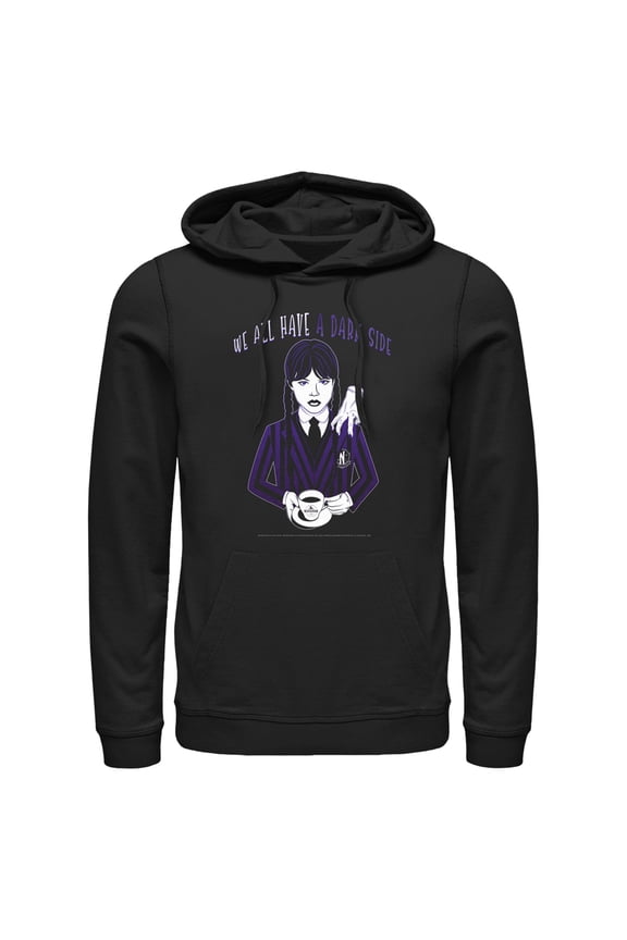 Men's Wednesday We All Have a Dark Side Pull Over Hoodie Black 2X Large