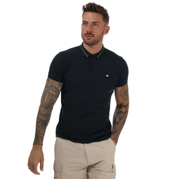 Men's Weekend Offender Teddy Stripe Polo Shirt in Blue
