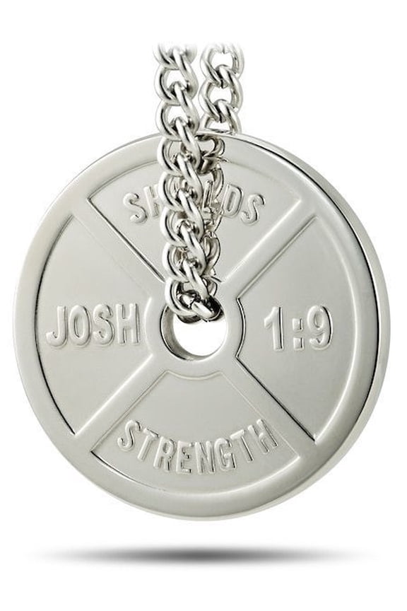Men's Weight Plate Necklace-Joshua 1:9 by Shields of Strength