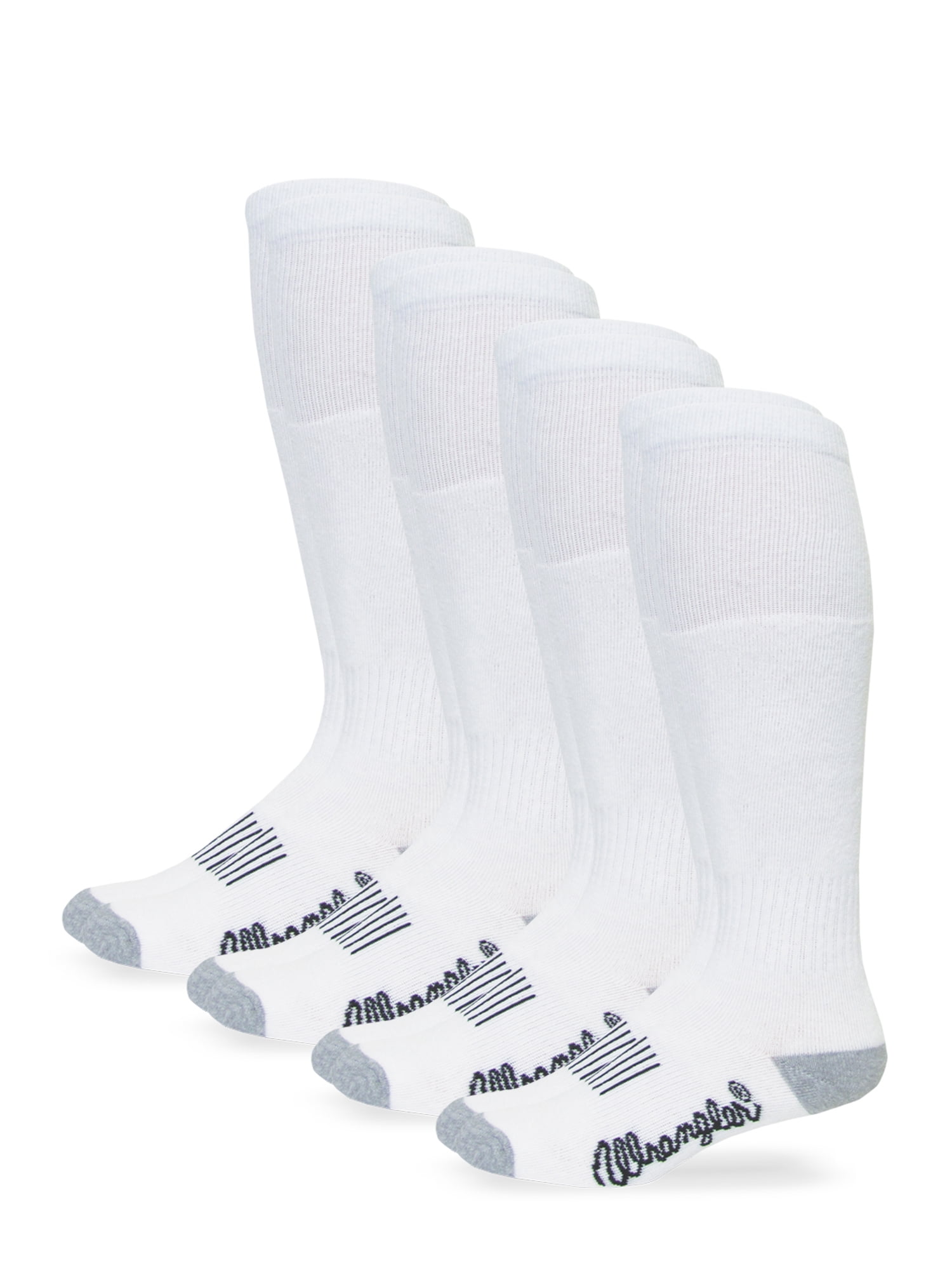 Men's Wellington Smooth Toe Cushion Boot Crew Mid Calf Socks 4 Pack