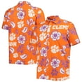 thumbnail image 1 of Men's Wes & Willy Orange Clemson Tigers Floral Button-Up Shirt, 1 of 3