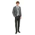 thumbnail image 1 of Men's Wessi Slim Fit 3PC Black and Grey Plaid Formal Suit TY-1437, 1 of 6