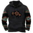 thumbnail image 1 of Men's Western Aztec Hoodies Sweatshirts Plus Size Loose Ethnic Graphic Print Drawstring Hooded Pullover with Pocket, 1 of 3
