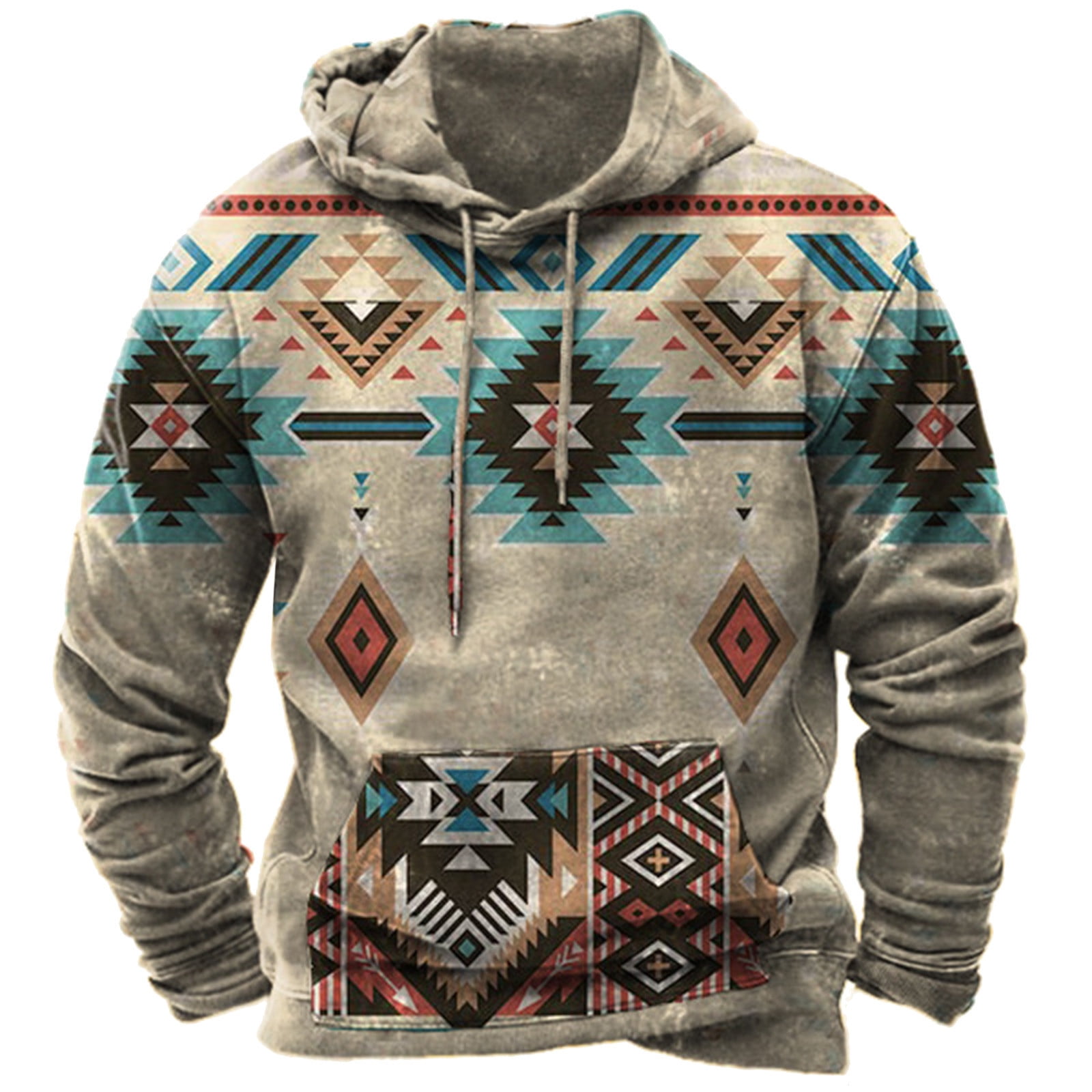 リラクゼーショングッズ AZTEC Men-s-Western-Aztec-Hoodies-