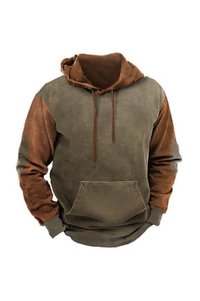 Men's Western Aztec Hoodies Sweatshirts Plus Size Loose Ethnic Graphic Print Drawstring Hooded Pullover with Pocket