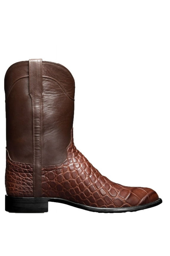Men's Western Cowboy Boots Vintage Leather Casual Snake Print Mid Calf Boots Riding Boots Autumn Winter Men's Boots